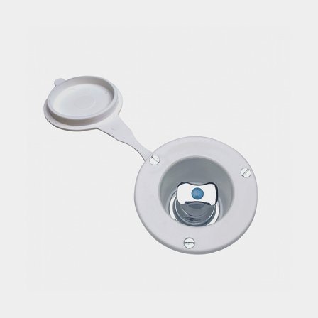 Valvola di arresto / regolatore di temperatura per barca da incasso Barka RR3010, 3/8′′ G (BSP), coperchio in plastica, bianco