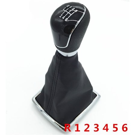 Växelspaksknopp Damask cover 5/6 hastighet för Ford Fiesta MK7 Focus MK2 FL NK3 C-max FL B-max S-max Galaxy MK3 Kuga Transit-6 Speed Svart