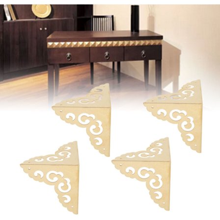 Møbelhjørnebeskytter sæt træ skrivebord kant smykker gaveæske messing skab hjørnebeskytter sæt