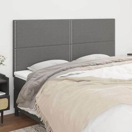 Vidaxl Huvudgavlar 4 St Mörkgrå 90x5x78/88 Cm Tyg Grå