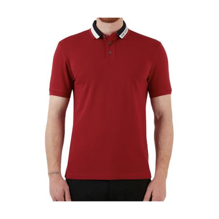 Emporio Armani, Short sleeve Polo in piquet stretch with logo neck Rood, Heren, Maat:M