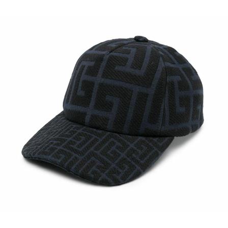 Balmain, Cap with monogram Czarny, Mężczyzna, Rozmiar: ONE Size