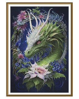 Kirjontapakkaus Taulu Kukkaislohikäärme-Nova Sloboda