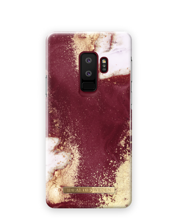 Female Hülle, Galaxy S9 Plus Golden Burgundy Marble Handyhülle