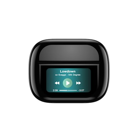 QU-QU-True Trådlösa 4Mics ANC + ENC Hörlurar med LCD Touch Screen Trådlösa Hörlurar