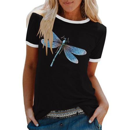 Kortärmad T-shirt För Kvinnor Med Rund Hals