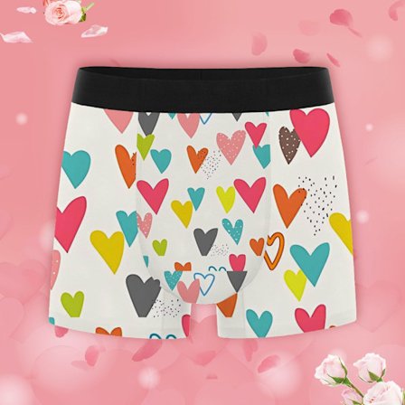 Sydänkuvioiset bokserit miehille, pehmeät ja mukavat alushousut, täydelliset lomajuhliin