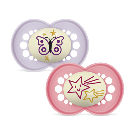 MAM Original Night Smokk, 6-16 mnd, rosa/lilla, 2 stk.