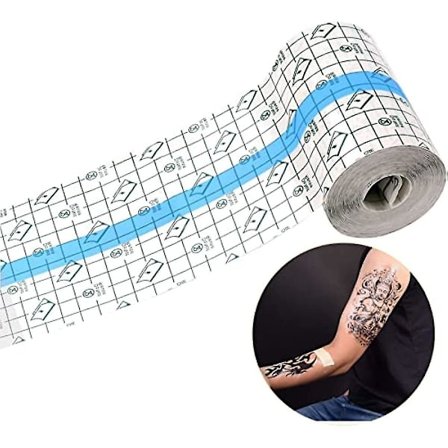 Tatuoinnin jälkihoitoon tarkoitettu vedenpitävä side 15 cm x 1 m läpinäkyvä kalvosidos toinen iho parantava suojaava läpinäkyvä liima side tatuoinnin 