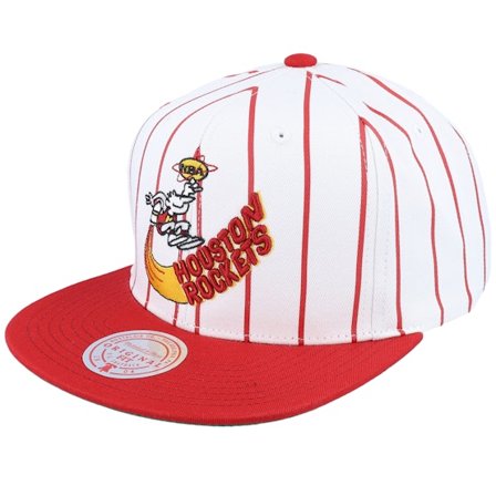 Mitchell & Ness - White snapback Gorra - Houston Rockets Retro Pinstripe White Snapback @ Hatstore