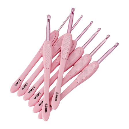 8 Størrelser Langt Håndtak Heklenål 2.5mm-6mm