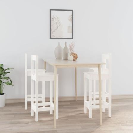 Barstolar 4 St Vit Massiv Furu Vit