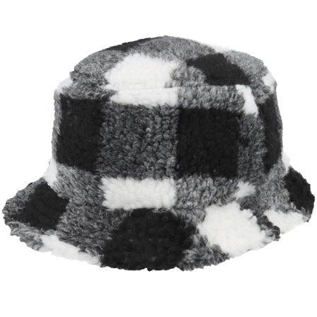 Yupoong - Nero bucket Cappello - Sherpa Check White/Black Bucket @ Hatstore