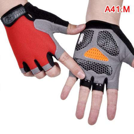 Cykling Anti-slip Anti-svett Herr Dam Half Finger Handskar Breat
