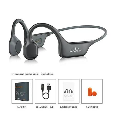 Ekte beinledning hodetelefoner Bluetooth trådløse øretelefoner Vanntette sportshodetelefoner med mikrofon for trening Løping (FMY) DG08 Black
