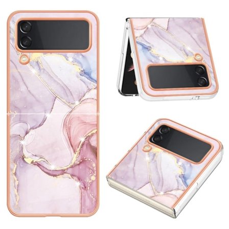 Marble Samsung Galaxy Z Flip4 Etui - Rose Guld Marmor