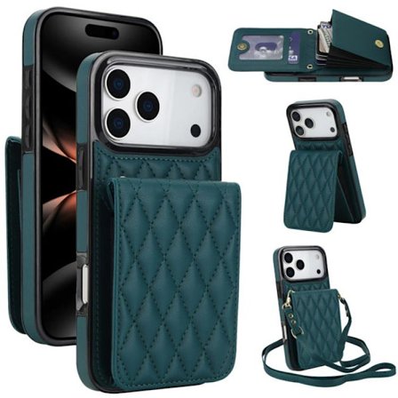 iPhone 17 Pro Max Skal med RFID och Rhombisk Korthållare