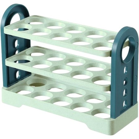 Æggekurv 30 Rum 3 Lag - Mørkeblå Sammenklappelig - Med Håndtag til Køleskab