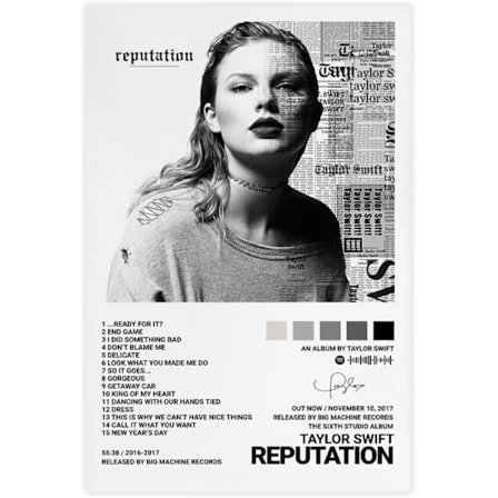 Pop Singer Canvas Poster for Taylor Swift for Room Aesthetic Canvas Wall Art Bedroom Reputation 20*30CM