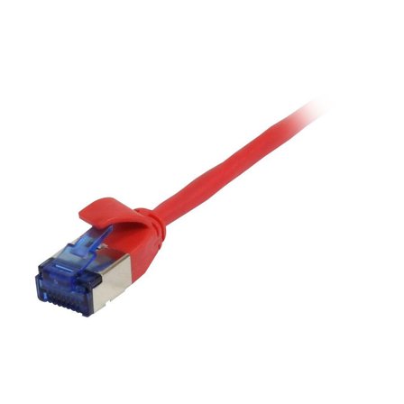 SYNERGY Patchkabel RJ45, CAT6A 500Mhz, 7,5m, rot, U/FTP, slimline rund d=3,8mm, TPE(Superflex), AWG32, Synergy 21