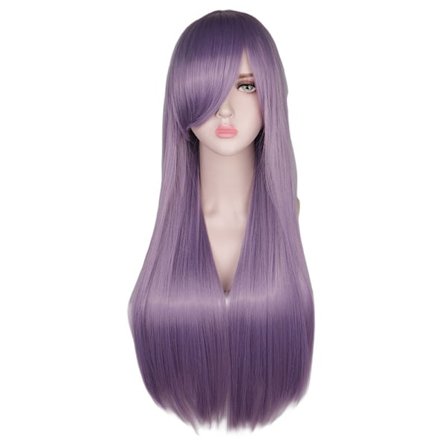 Wekity 80cm vakker sjarmerende cosplay rett hår parykk, lilla
