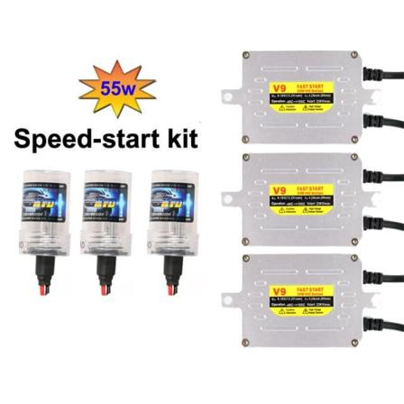 Xenon 3-pack 55w H1 5000k Kit Speed Start Xenonkit Nbb