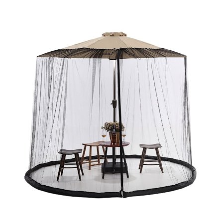 Parasol Myggenet, Mesh Skærm til Patio Paraply Baldakin, 7FT-12FT til Udendørs Patio Paraply (300x230cm)