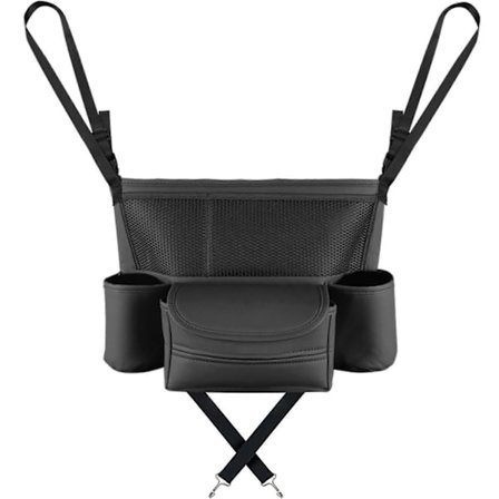 Opbevaringstaske til bagsæde i bil Multifunktionel PU-læder Slidstærk Stilfuld Bilsædeorganisator til bil Sort