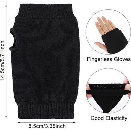 2 par - Hansker - Fingerløse hansker med halve fingre - Fingerløse varme hansker - Varme hansker - Halve