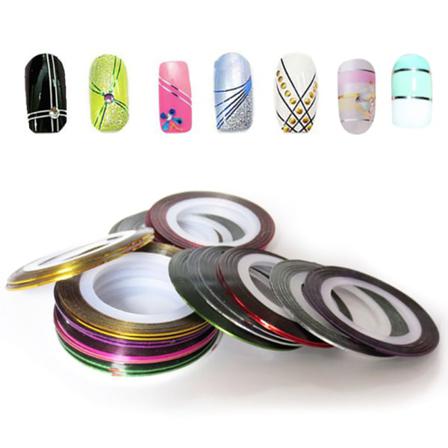 Striping Tape , Nageltejp , Nageldekorationer 20 Färger 1. Blå