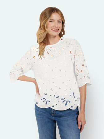 B. COPENHAGEN - Bluse - Råhvid - Broderie Anglaise