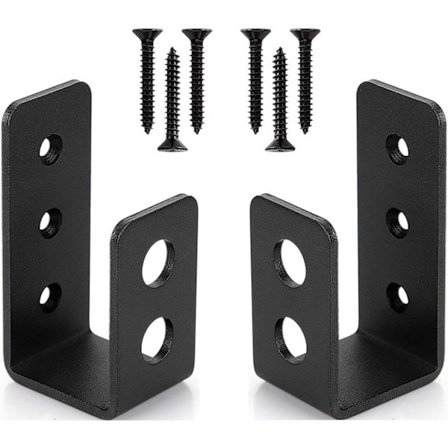 2-pakning tunge ståldørbraketter for 2x4 dør, U-formet sikkerhetsstang