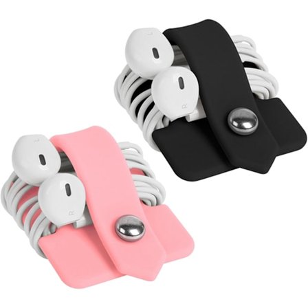 2 stk. Silikone Øretelefon Organizer Øretelefon Wrap Winder Hovedtelefon Ledning Organizer Wrap Winder Manager/Kabel Winder