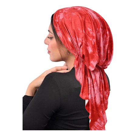 Dame hovedtørklæde - elastisk og komfortabelt dame hovedtørklæde - kan bruges som almindelig hovedbeklædning - dame hovedtørklæde hat - rød