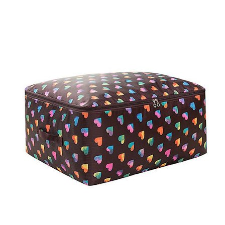 Hjärtmönstrad förvaringslåda i oxfordtyg för kläder, hushåll, resväska, hållbar strumpa, slipsförvaringslåda, garderobsorganisatör för täcke