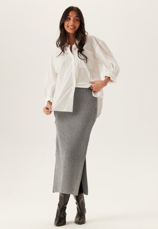 Object Collectors Item - Objkora Knit Mw Re Skirt - Silver Detail:lurex - Kläder - - Bubbleroom