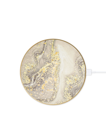 Fashion QI Charger Sparkle Greige Marble