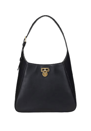 Lauren Ralph Leather Large Tanner Shoulder Bag Handväskor Dam Svart ONESIZE