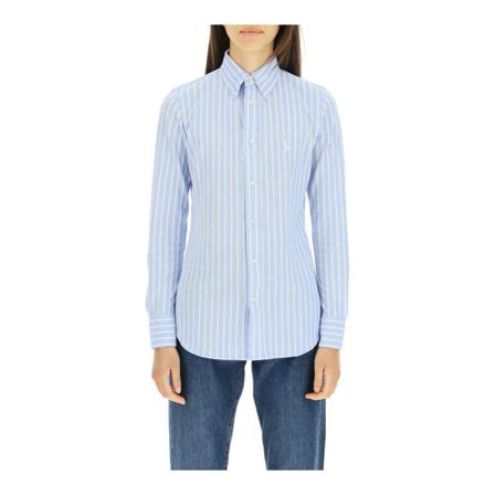 Polo Ralph Lauren, slim fit shirt in oxford knit Niebieski, Kobieta, Rozmiar: L