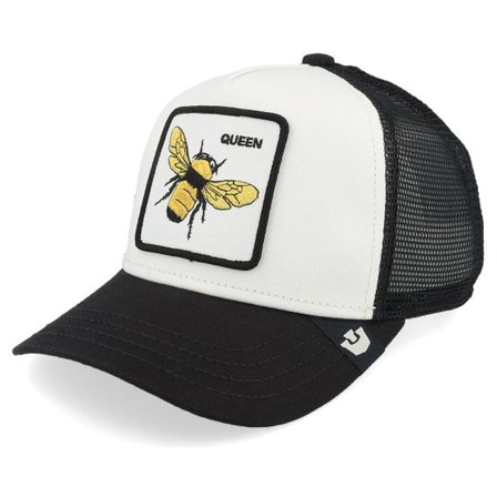 Goorin - Vit trucker Keps - Kids The Queen Bee Mini Off White/Black A-Frame Trucker @ Hatstore