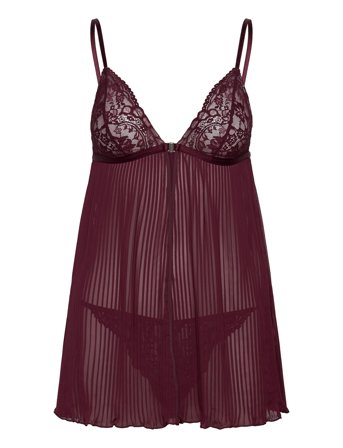 Isadora Babydoll Set Burgundy Hunkemöller