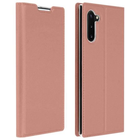 Hus till Samsung Galaxy Note 10 - AVIZAR - Kortfodral - Ekoskinn - Roséguld - Videostöd