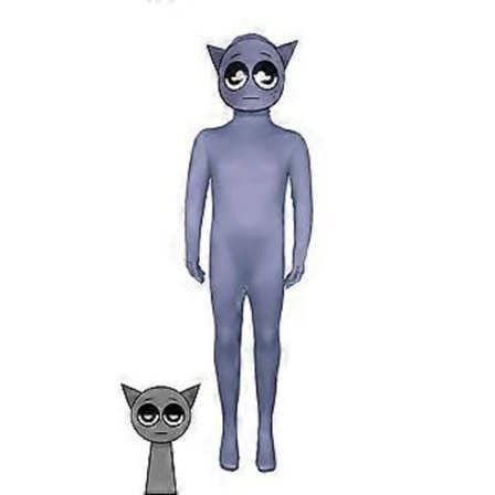 Sprunki Cosplay Kostume Jumpsuit Festlig Udklædning Bodysuit (160 Grå)