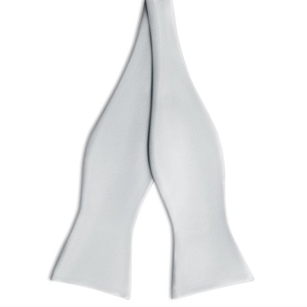 Sølvfarvet Satin Butterfly til mænd - Selvbinder butterfly