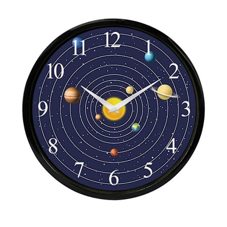 Universum Klocka Kreativ Icke-tickande Planet Väggklocka För Hem Vardagsrum