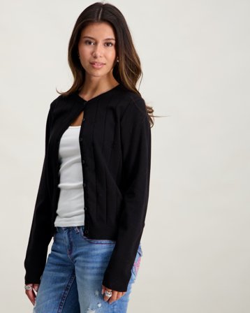 Creamie Cardigan Pointelle Sort Trøjer Pige - Kids Brand Store