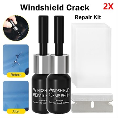 2-pack Vindrute Lim Kit Reparera Glas 2 I 1 DIY Bil Mobilglas Vindruta Premium
