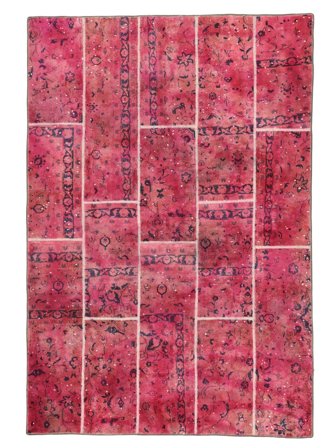 Patchwork Tæppe Moderne Mørkerød/Rød (Uld, Persien)