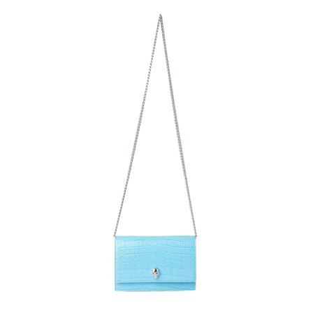 Alexander McQueen, Shoulder Bag Blauw, Dames, Maat:ONE Size,leer