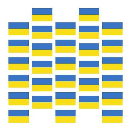 7,6X5X0,01CM Nasjonalt flagg dekorative klistremerker 50 stk Unik Ukra